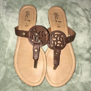Brown leather sandals